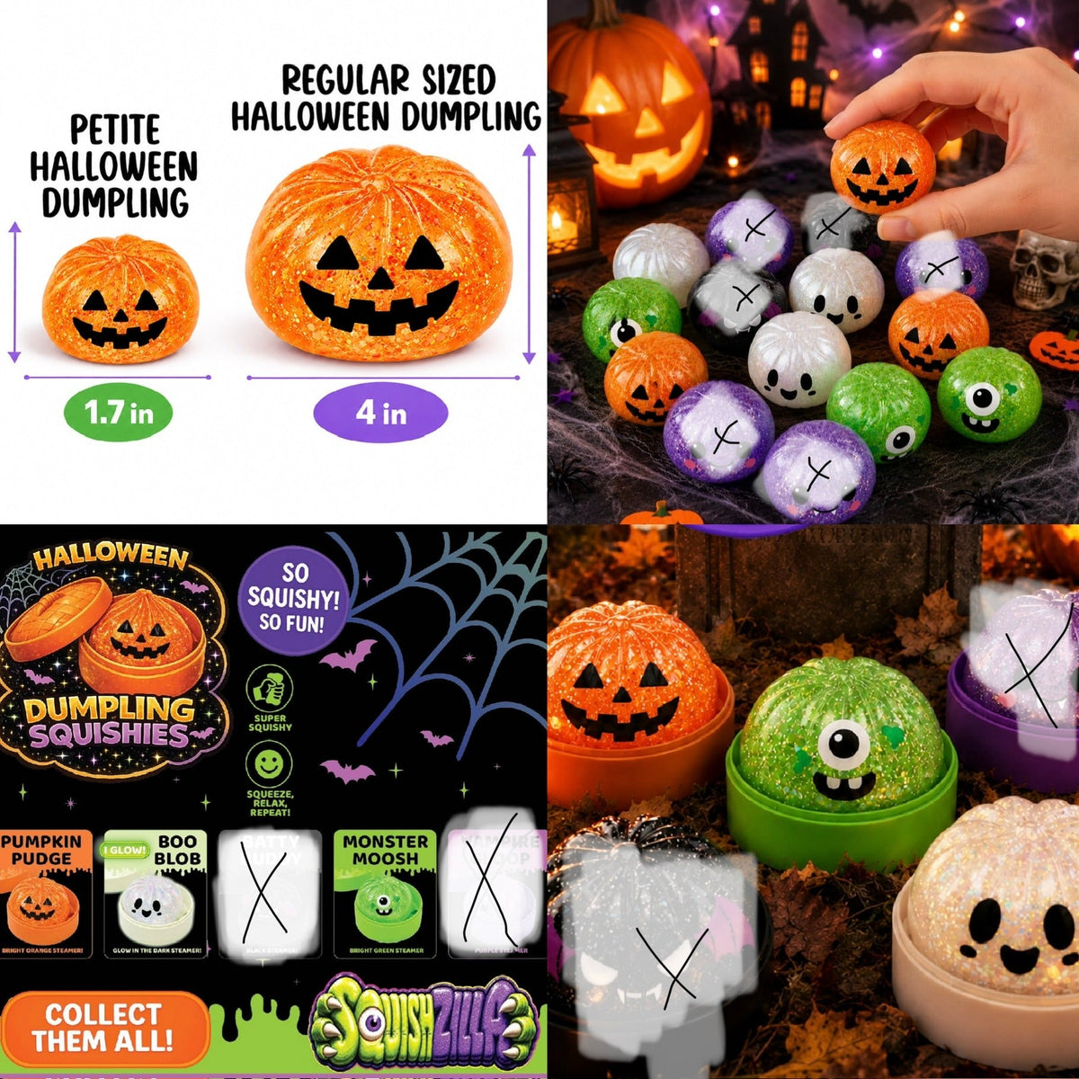 Mini Spooky Halloween Squishy Dumpling